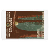 ヴィンテージセコイアパークCA、観光客旅行ポスター、 マグネット (横)