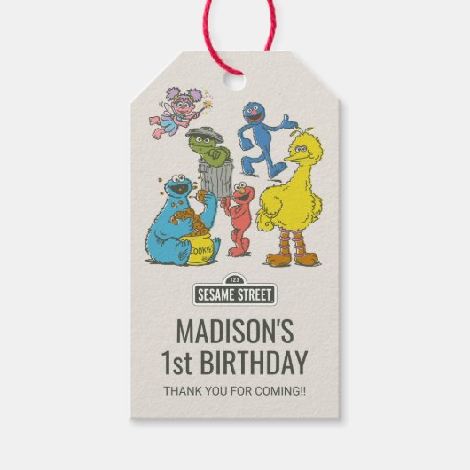 ヴィンテージセサミストリートキャラクターの誕生日ギフトタグ ギフトタグ (正面)