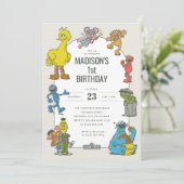 ヴィンテージセサミストリートキャラクターズバースデー 招待状 (スタンド正面)