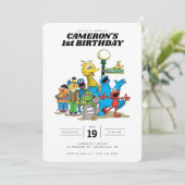 ヴィンテージセサミストリートキャラクター1st誕生日 招待状 (スタンド正面)