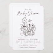 ヴィンテージセサミストリートパルズベビーシャワー招待状 招待状 (正面/裏面)