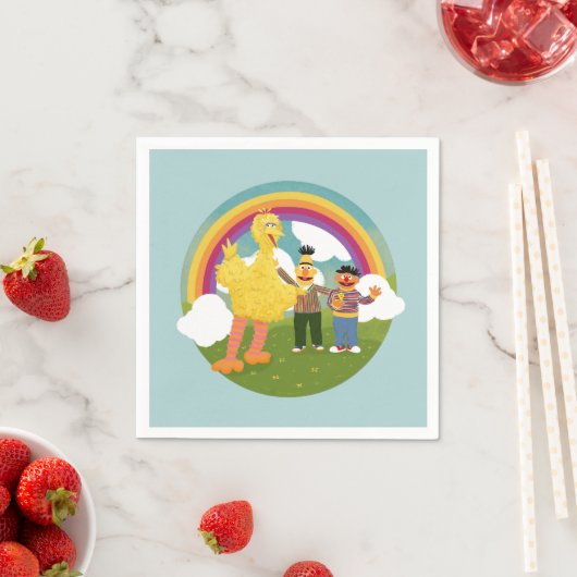 ヴィンテージセサミストリートフレンズレインボー スタンダードカクテルナプキン (インサイチュ)
