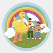 ヴィンテージセサミストリートフレンズレインボー ラウンドシール (正面)