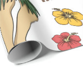 ヴィンテージセットアイコンとハワイアンのパターン ラッピングペーパー (ロールコーナー)