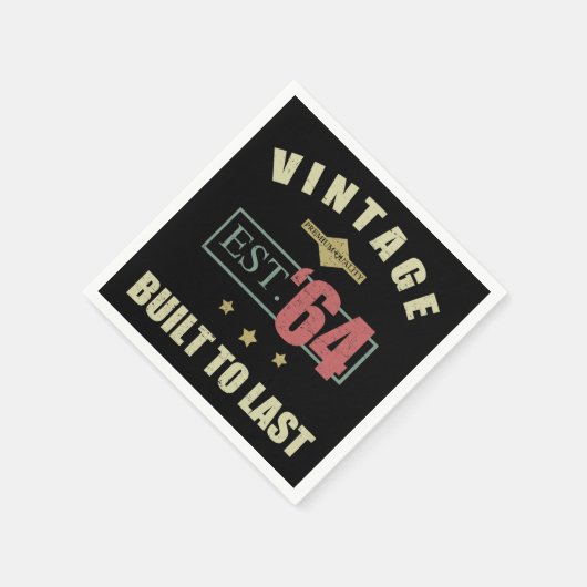 ヴィンテージセット1964 60誕生日 スタンダードカクテルナプキン (角)