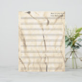 ヴィンテージセピアしわ空白ののある楽譜10ステーブ (スタンド正面)