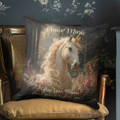 ヴィンテージセピアの森のユニコーンのおとぎ話の城のアート クッション