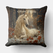 ヴィンテージセピアの森のユニコーン城の絵本ポニー クッション (正面)