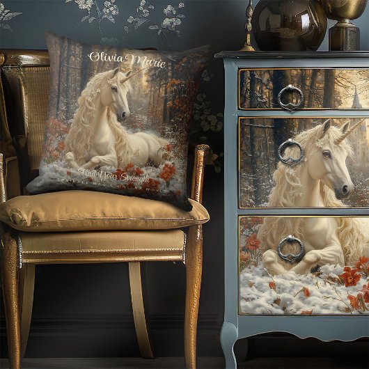 ヴィンテージセピアの森のユニコーン城の絵本ポニー クッション