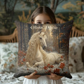 ヴィンテージセピアの森のユニコーン城の絵本ポニー クッション