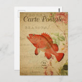 ヴィンテージセピアオレンジ ポストカード (正面/裏面)