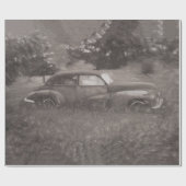 ヴィンテージセピアカーアンティークオールドア素朴ートデクページ ラッピングペーパー (フラット)