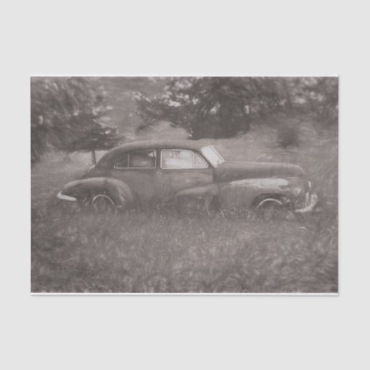 ヴィンテージセピアカーアンティークオールドア素朴ートデクページ 薄葉紙 (正面)