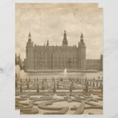 ヴィンテージセピアキャッスルフォトスクラップブック紙 (正面/裏面)