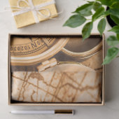 ヴィンテージセピアコンパスマップのデカップデコページング 薄葉紙 (ギフト)