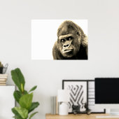 ヴィンテージセピアゴリラ ポスター (ホームオフィス)