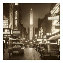 ヴィンテージセピアシーン1930s車のファンタジー2ポスター