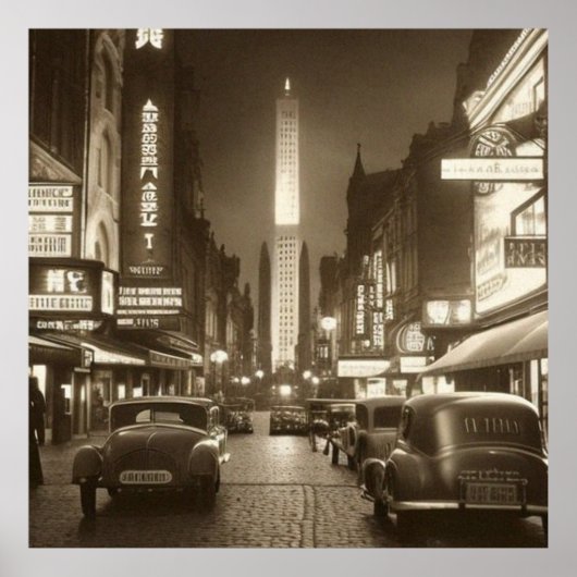 ヴィンテージセピアシーン1930s車のファンタジー2ポスター ポスター (正面)