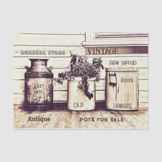 ヴィンテージセピアトーンエフ素朴エメラジャグ 薄葉紙 (正面)