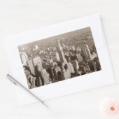 ヴィンテージセピアトーンニューヨーク 長方形シール (封筒)