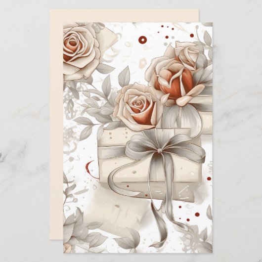 ヴィンテージセピアトーンバラデカップスクラップブック (正面/裏面)