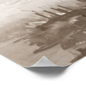 ヴィンテージセピアニューヨークシティパノラマポスタープリント ポスター (角)