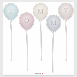 ヴィンテージセピアピンクス&グレーカスタムズバルーンレター シール