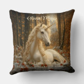 ヴィンテージセピアフォレストユニコーンキャッスルフェアユタレ クッション (裏面)