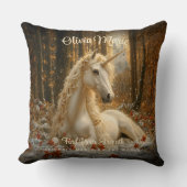 ヴィンテージセピアフォレストユニコーンキャッスルフェアユタレ クッション (正面)