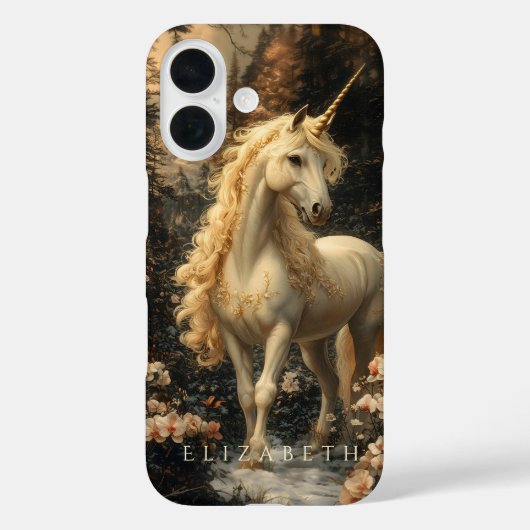 ヴィンテージセピアフォレストユニコーンファンタジーアートフェアユタレ Case-Mate iPhoneケース (裏面)