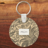 ヴィンテージセピアフローラ植物単図 キーホルダー (正面)