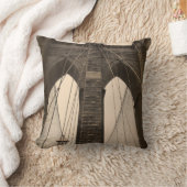 ヴィンテージセピアブルックリンブリッジ クッション (ブランケット)