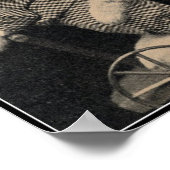 ヴィンテージセピアブンニー&キッテンイースターアートプリント ポスター (角)