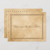 ヴィンテージセピアポスタースタイルRSVPポストカード インビテーションポストカード (正面/裏面)