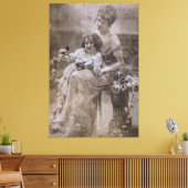 ヴィンテージセピアマザー&チャイルドポートレート キャンバスプリント (インサイチュ (リビング))