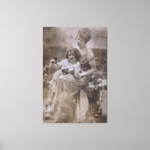 ヴィンテージセピアマザー&チャイルドポートレート