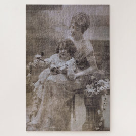 ヴィンテージセピアマザー&チャイルドポートレート ジグソーパズル