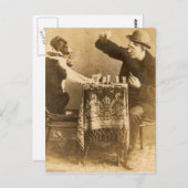 ヴィンテージセピアマントランプドッグ喫煙パイプ ポストカード (正面/裏面)