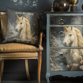 ヴィンテージセピアユニコーンキャッスルフローラアートフェアユタレ クッション