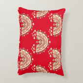 ヴィンテージセピアレインボードッグポーアンドハート アクセントクッション (裏面(縦))