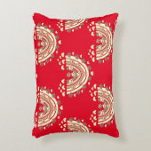 ヴィンテージセピアレインボードッグポーアンドハート アクセントクッション (正面(垂直))