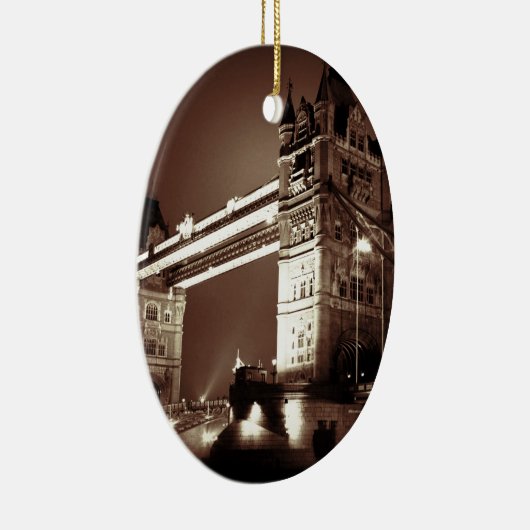 ヴィンテージセピアロンドンタワーブリッジ セラミックオーナメント (右)