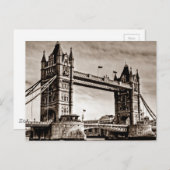 ヴィンテージセピアロンドンタワーブリッジ ポストカード (正面/裏面)