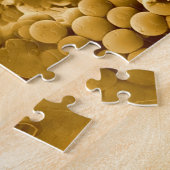 ヴィンテージセピアワイングラスとブドウ ジグソーパズル (側面)