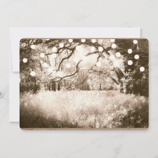 ヴィンテージセピア不気味フォレストライトハローウィンパーティ 招待状 (裏面)