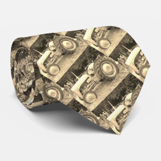 ヴィンテージセピア古マッセイファージートラクター ネクタイ (ロール)