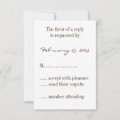 ヴィンテージセピア大聖堂ウェディングRSVP 出欠カード (裏面)