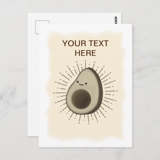 ヴィンテージセピア漫画アボカド ポストカード (正面/裏面)
