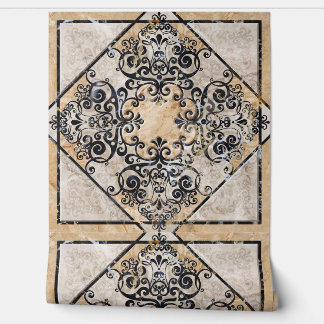 ヴィンテージセピア華美タイル4 壁紙