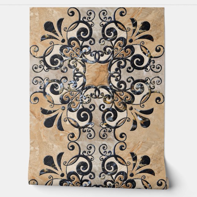 ヴィンテージセピア華美タイル7 壁紙 (ほどく)